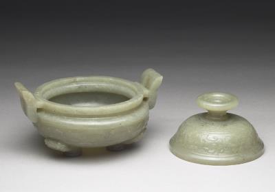 图片[3]-Jade incense burner with animal-mask pattern, Qing dynasty (1644-1911)-China Archive